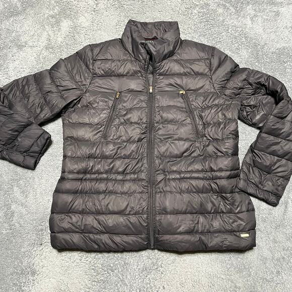 Lauren Ralph Lauren Puffer Jacket Womens XL Down Coat Gray - Picture 1 of 8